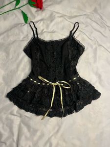 Black Lace Camisole Top