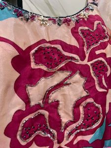 Vibrant Floral Pleated Gown