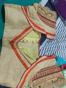 Stunning Orange Embroidered Saree