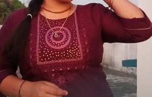 Elegant Maroon Kurta with Embellished Neckline