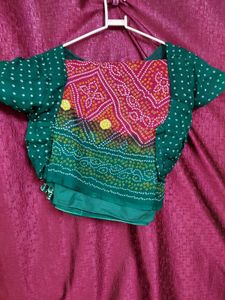 Ethnic Green Bandhani Blouse