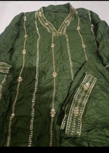 Green Embroidered Kurta Set