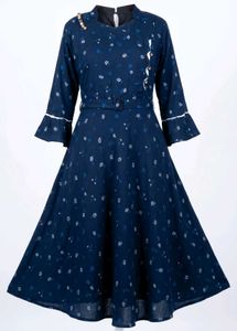 Elegant Navy Blue Anarkali Gown