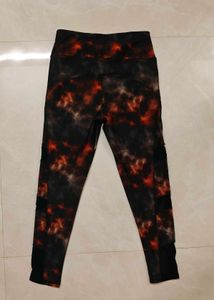 Stylish Print Leggings with Mesh Accents