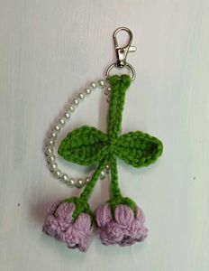 Handmade Crochet Cherry Keychain