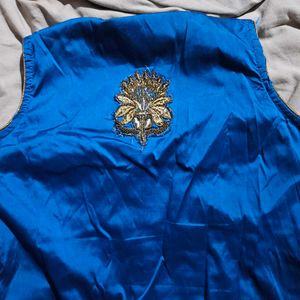 Exquisite Blue indowestern with Gold Embroidery