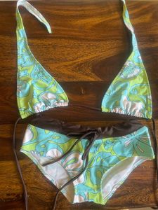 Y2K Retro Floral Bikini Free size New Lingerie