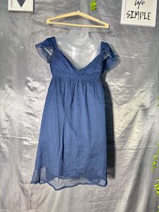 Charming Blue Puff Sleeve Dress