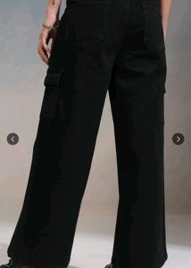 Black Wide Leg Cargo Pants