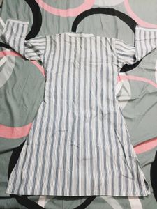 Blue &amp; White Striped Kurta