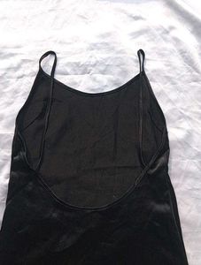 Brand New (Newme) Black Satin Maxi Dress