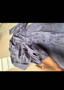 Purple Button-Up Blouse