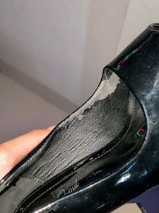 platform Patent Peep-Toe Heels