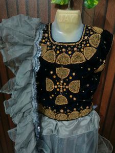 Stunning Grey Ruffle Lehenga Choli