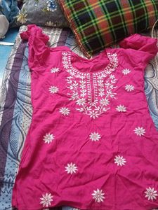 Vibrant Pink Cotton Kurta