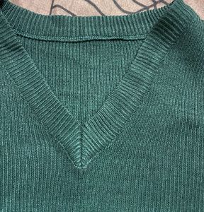 Green Knit Vest Top