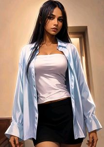 Stylish Light Blue Oversized Shirt