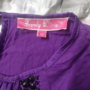Designer Stretchable Top With Satin Sleeves