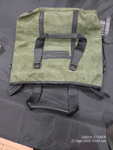 Stylish Green Canvas Tote Bag with many pockets