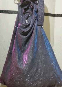 ✨ Shimmery Party Wear Gown for Girls