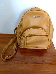 Stylish Mustard Leather Backpack