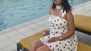Chic Polka Dot Strapless Wrap Dress