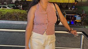 Rust Gingham Halter Top