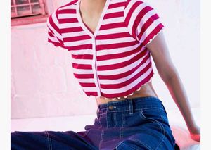 Striped Cropped Cardigan