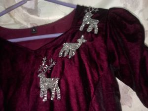 Elegant Maroon Velvet Dress