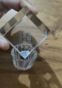 you will get two Cube of 3d Crystal with stand