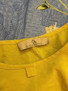 Bright Yellow Cold Shoulder Top