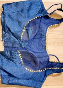 Stylish Blue Satin Blouse