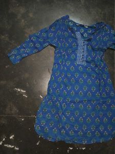 💙 Beautiful Blue Printed Kurta – Worn Only Twice!