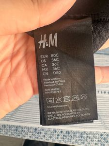 H&amp;M Luxe Black Ribbed Padded Push Up Bra
