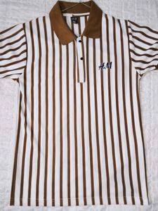 H&M Brown & White Striped Polo🤎