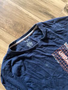 Men's Blue Graphic Long Sleeve T-Shirt