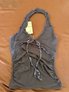Chic Halter Neck Ruffled Top
