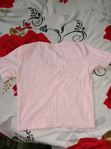 Pink striped t-shirt