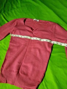 Pink Ruched Sweetheart Neck Knit Sweater Crop Top