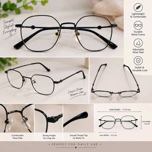 Stylish Black Round-Square Eyeglasses – Elegant &amp;