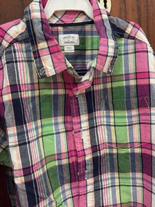 Colorful Plaid Long Sleeve Button-Up Shirt