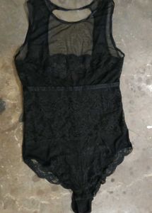 Sheer Black Lace Bodysuit