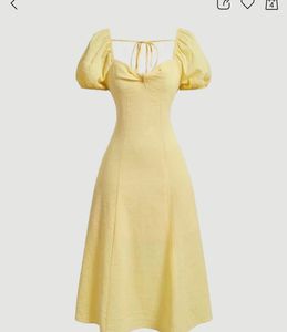 Yellow midi dress