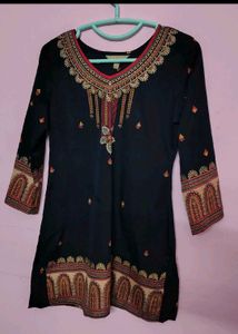 Elegant Black printed Kurta