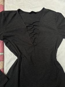 Y2K Long Sleeve Lace-Up Fitted Top