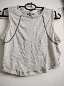 Grey Cropped Tank Top