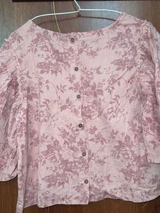 Chic Floral Print Puff Sleeve Top