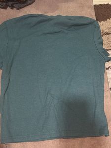 Green Ribbed Mock Neck Top