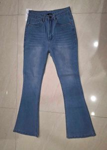 Women's Flared Blue Denim Jeans