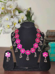 Original glass handmade Flower Necklace set
